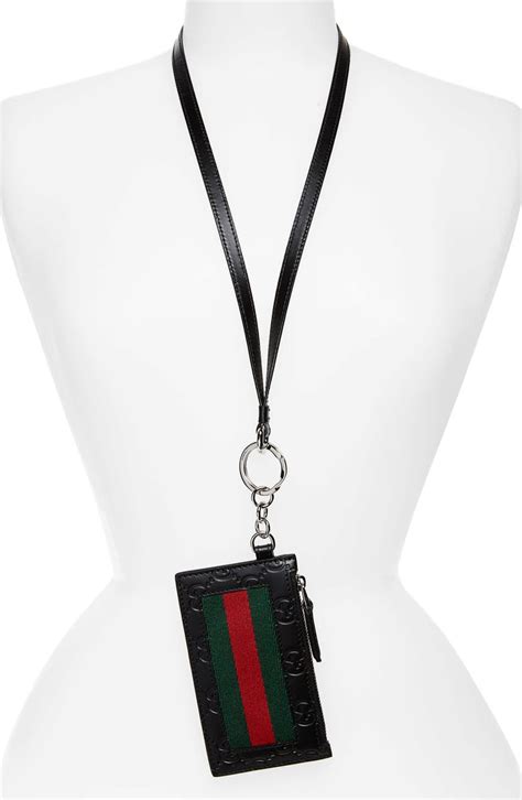 gucci lanyard id holder